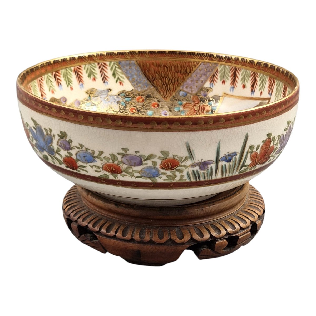 Fine Meiji Japanese Satsuma Bowl Signed Kozan, C. 1890–1905-photo-4