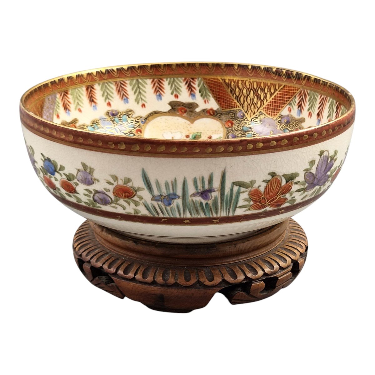 Fine Meiji Japanese Satsuma Bowl Signed Kozan, C. 1890–1905-photo-2