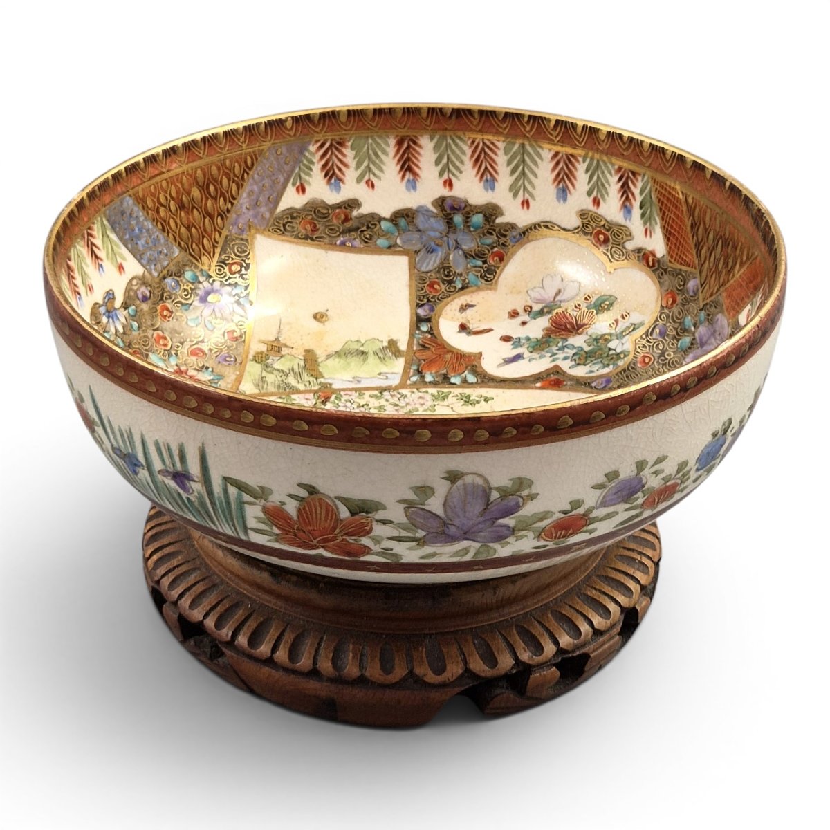 Fine Meiji Japanese Satsuma Bowl Signed Kozan, C. 1890–1905