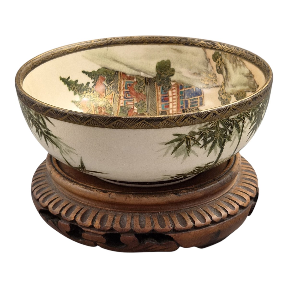 Fine Meiji Japanese Satsuma Bowl Signed Gyokkō, C. 1890–1910-photo-1
