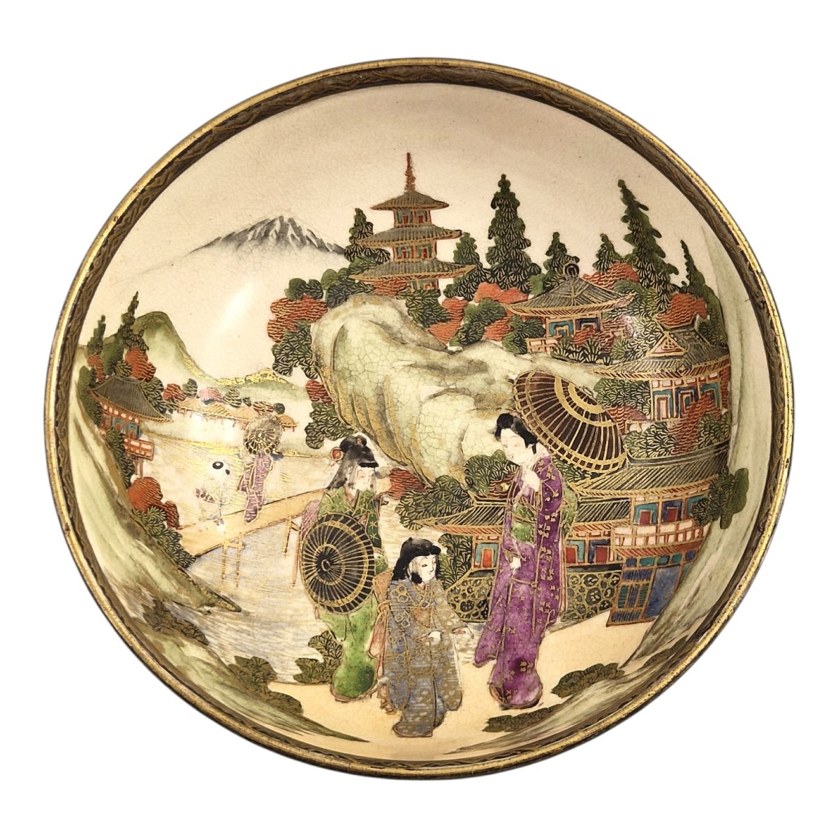 Fine Meiji Japanese Satsuma Bowl Signed Gyokkō, C. 1890–1910-photo-3