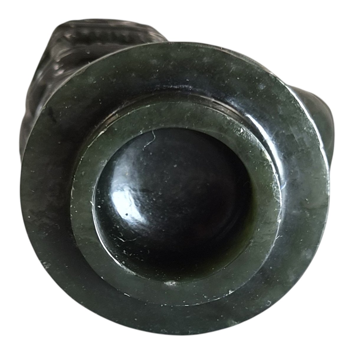 Brûle-Parfum Tripode Chinois En Jade Vert Foncé, Chien de Fô, vers 1900–1920-photo-7