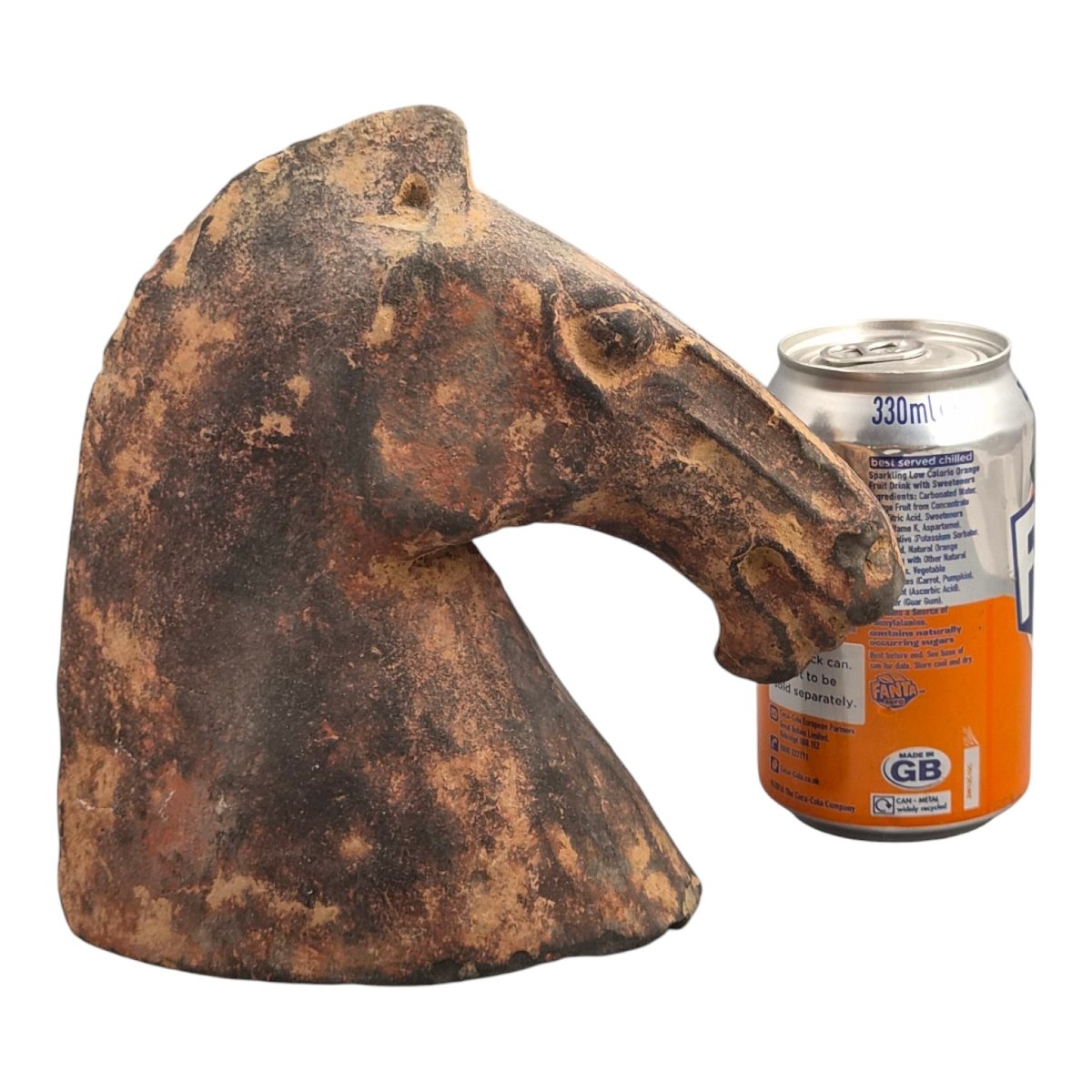 Chinese Han Dynasty Type Painted Terracotta Horse Head, Mingqi Tomb Figure-photo-8