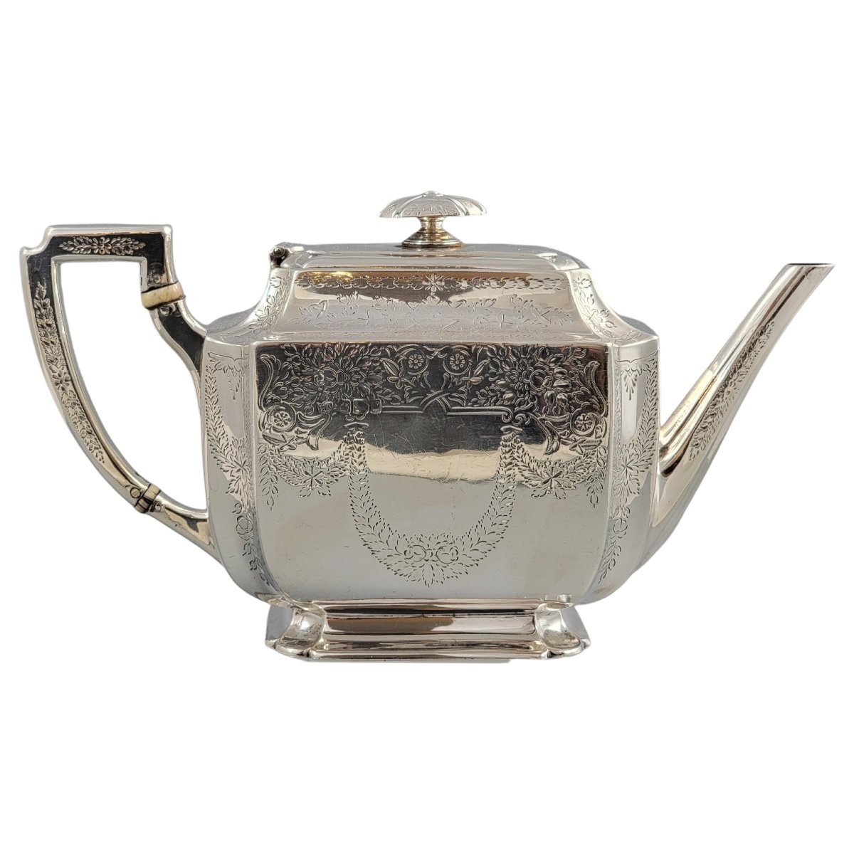 Victorian Sterling Silver Four-piece Tea Service By Atkin Brothers, Sheffield 1892-photo-6