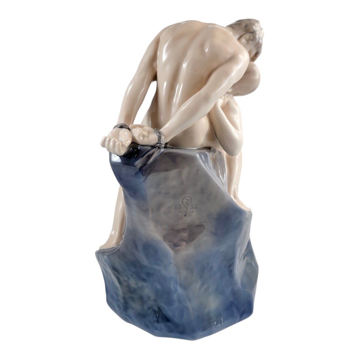 Royal Copenhagen “wave And Rock” Porcelain Sculpture By Theodor Lundberg, Denmark, 1968-photo-4