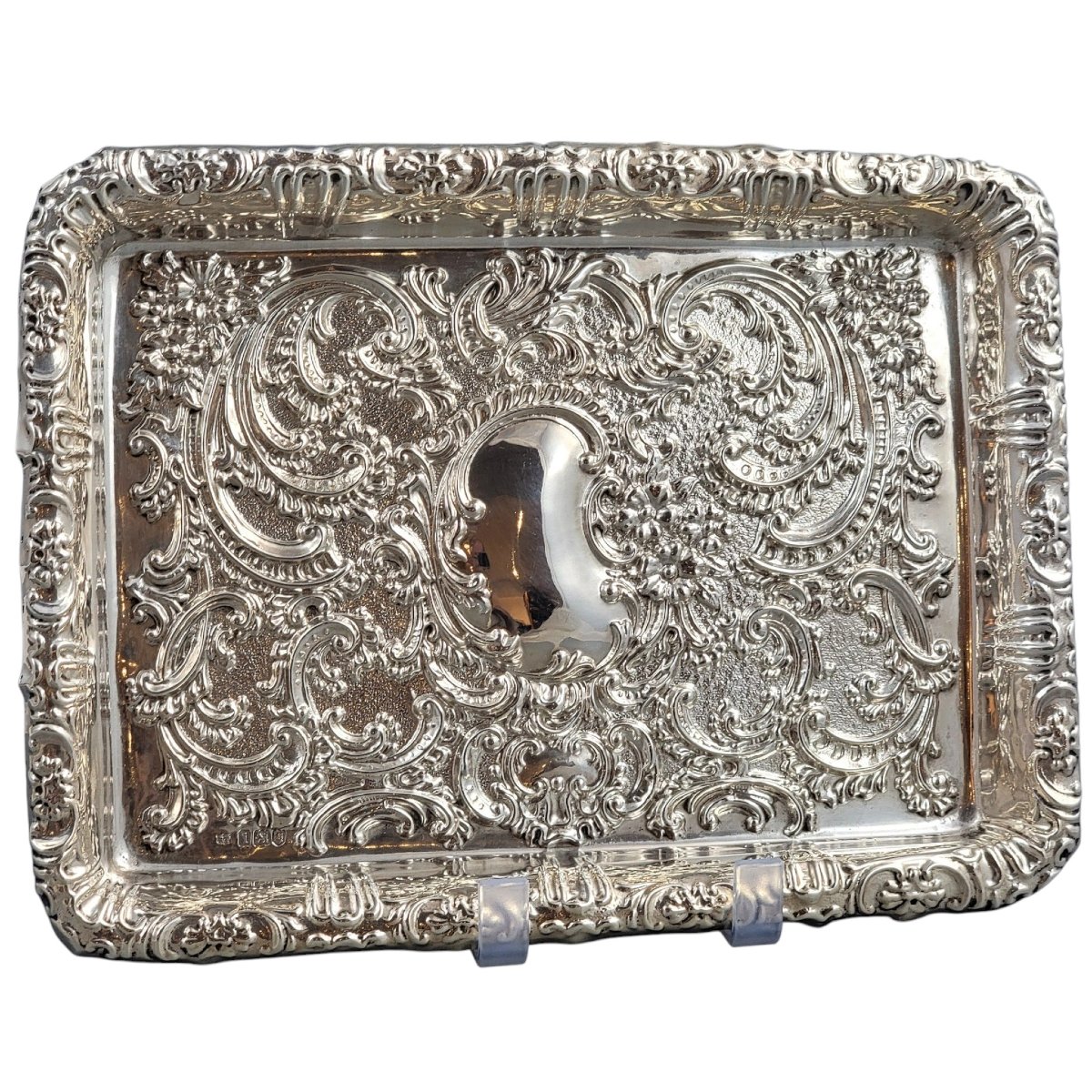 Plateau à cartes en argent sterling, Robert Pringle & Sons, Londres, 1904-photo-3