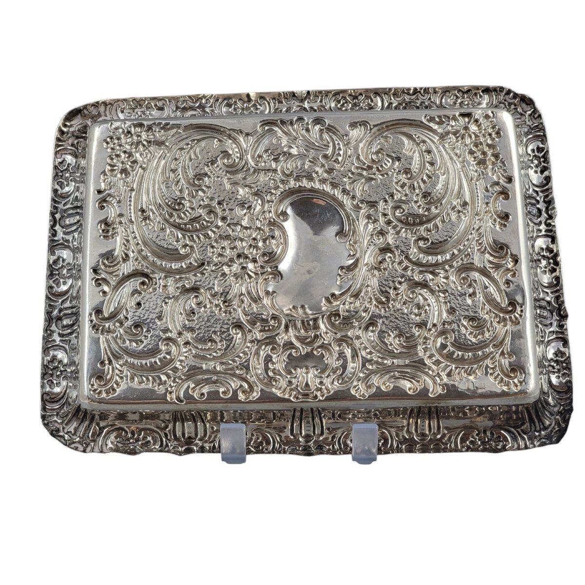 Plateau à cartes en argent sterling, Robert Pringle & Sons, Londres, 1904-photo-4