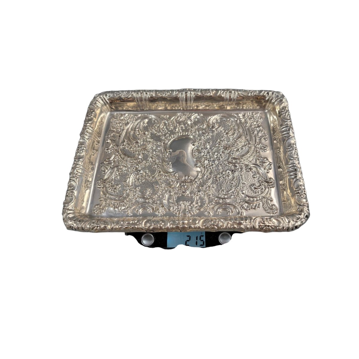 Plateau à cartes en argent sterling, Robert Pringle & Sons, Londres, 1904-photo-1