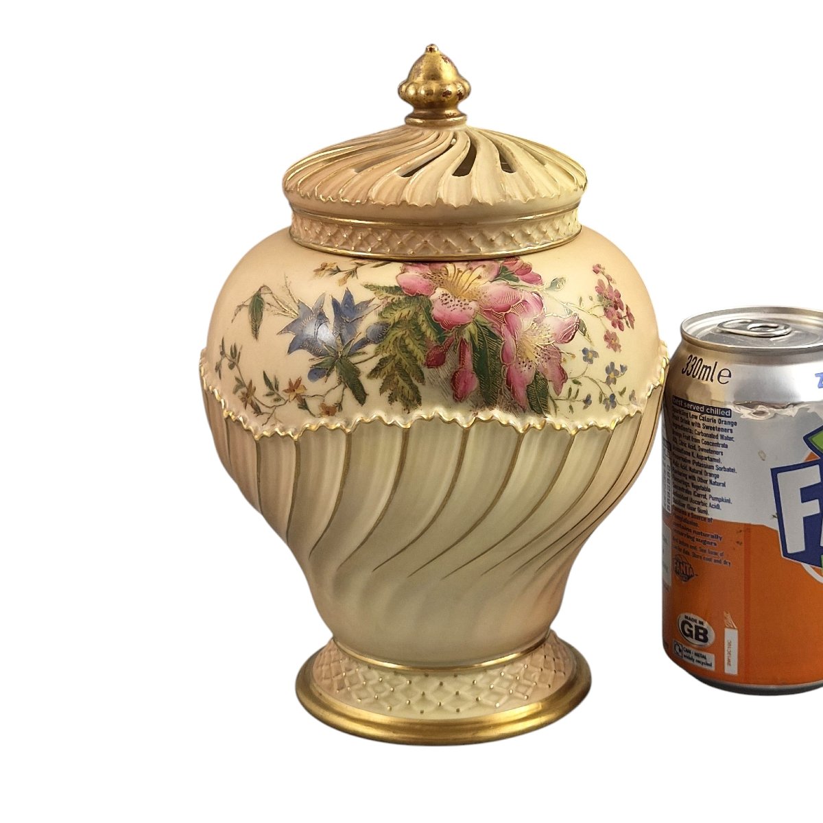 Pot-pourri Royal Worcester en porcelaine Blush Ivory, 1903-photo-7