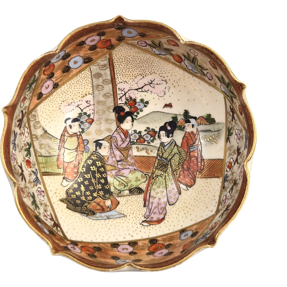 Petit bol Satsuma japonais à décor Hanami, Kyoto, époque Meiji, vers 1880–1895-photo-3