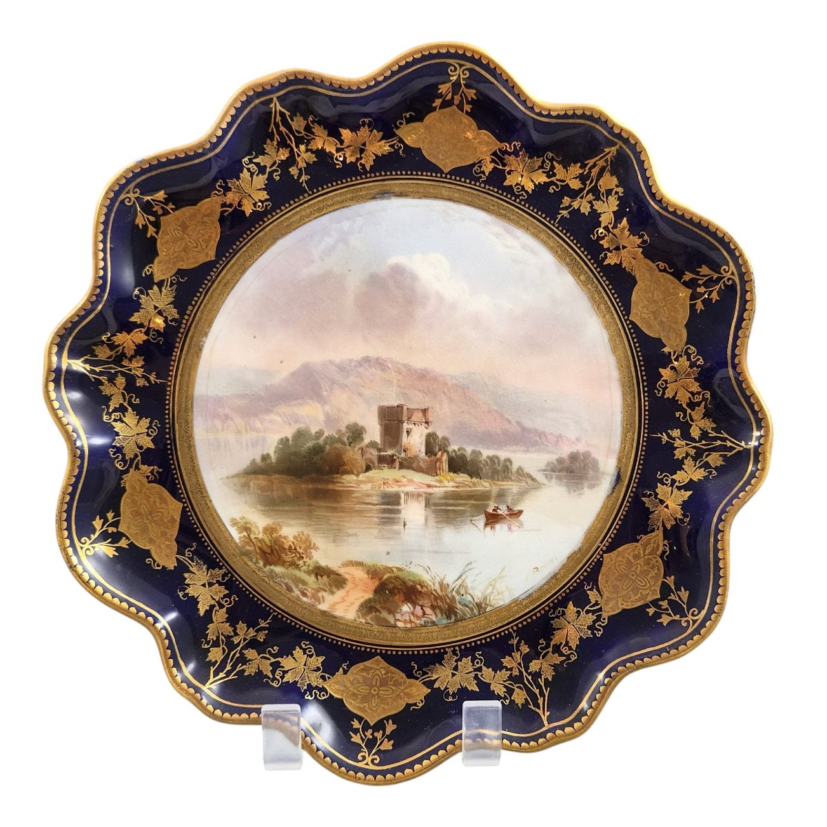 Suite de quatre assiettes de cabinet Aynsley peintes par Joseph Birbeck, vers 1888-photo-2