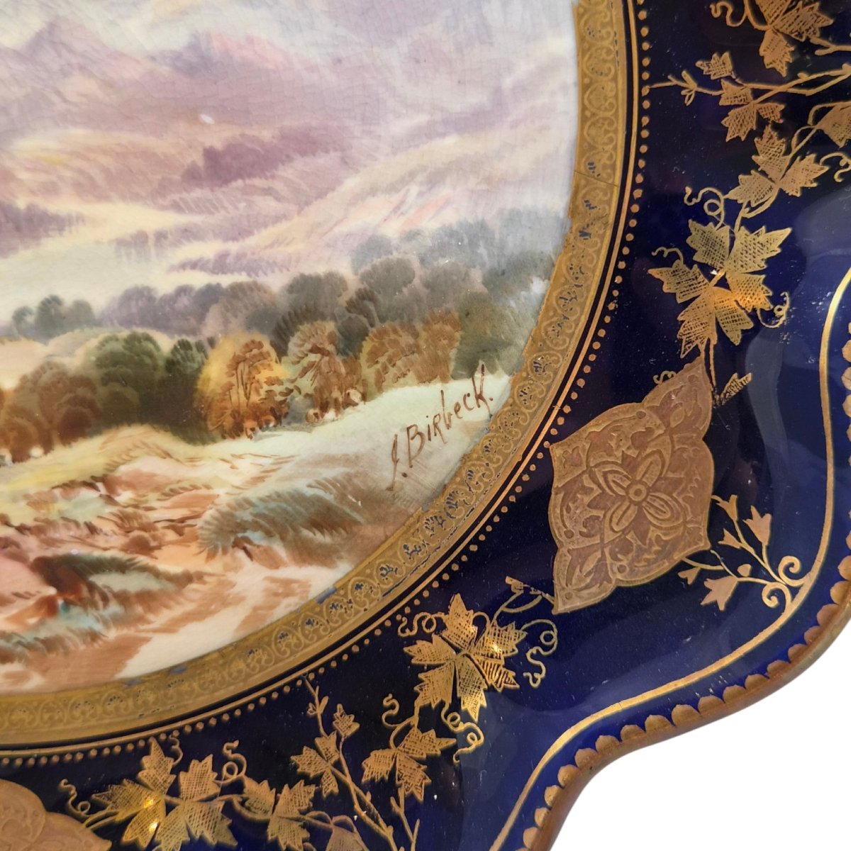 Suite de quatre assiettes de cabinet Aynsley peintes par Joseph Birbeck, vers 1888-photo-4