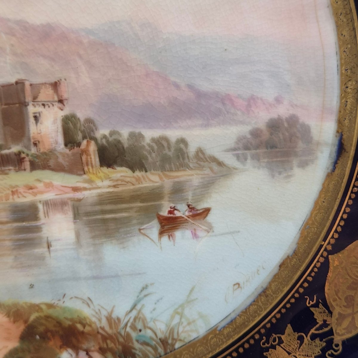 Suite de quatre assiettes de cabinet Aynsley peintes par Joseph Birbeck, vers 1888-photo-6