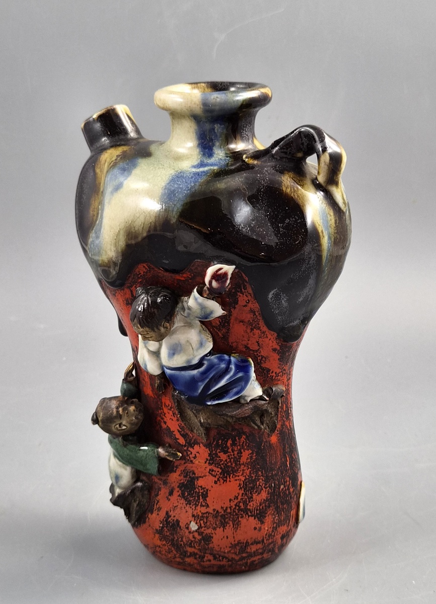 Japanese Sumida Gawa Vase In The Tradition Of Inoue Ryosai Meiji-taishō Period (circa 1900-1920)-photo-2