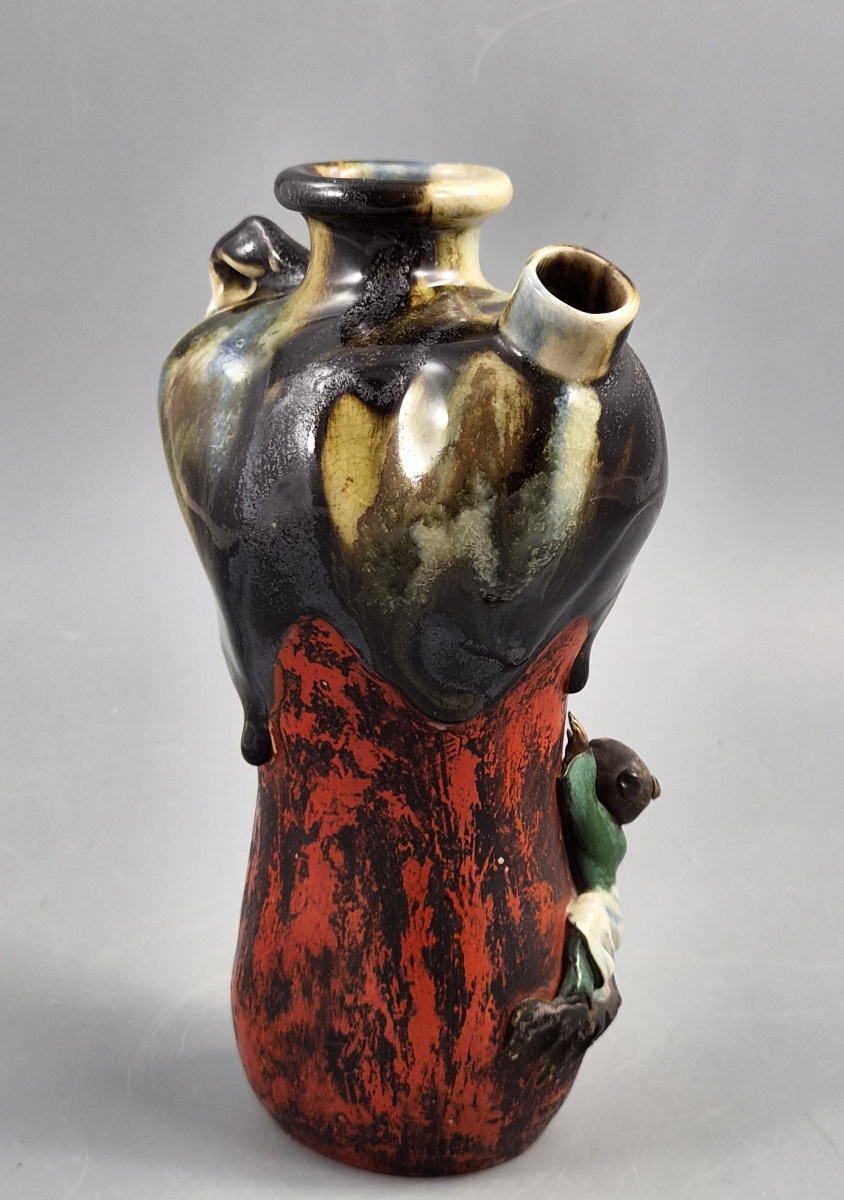 Japanese Sumida Gawa Vase In The Tradition Of Inoue Ryosai Meiji-taishō Period (circa 1900-1920)-photo-2