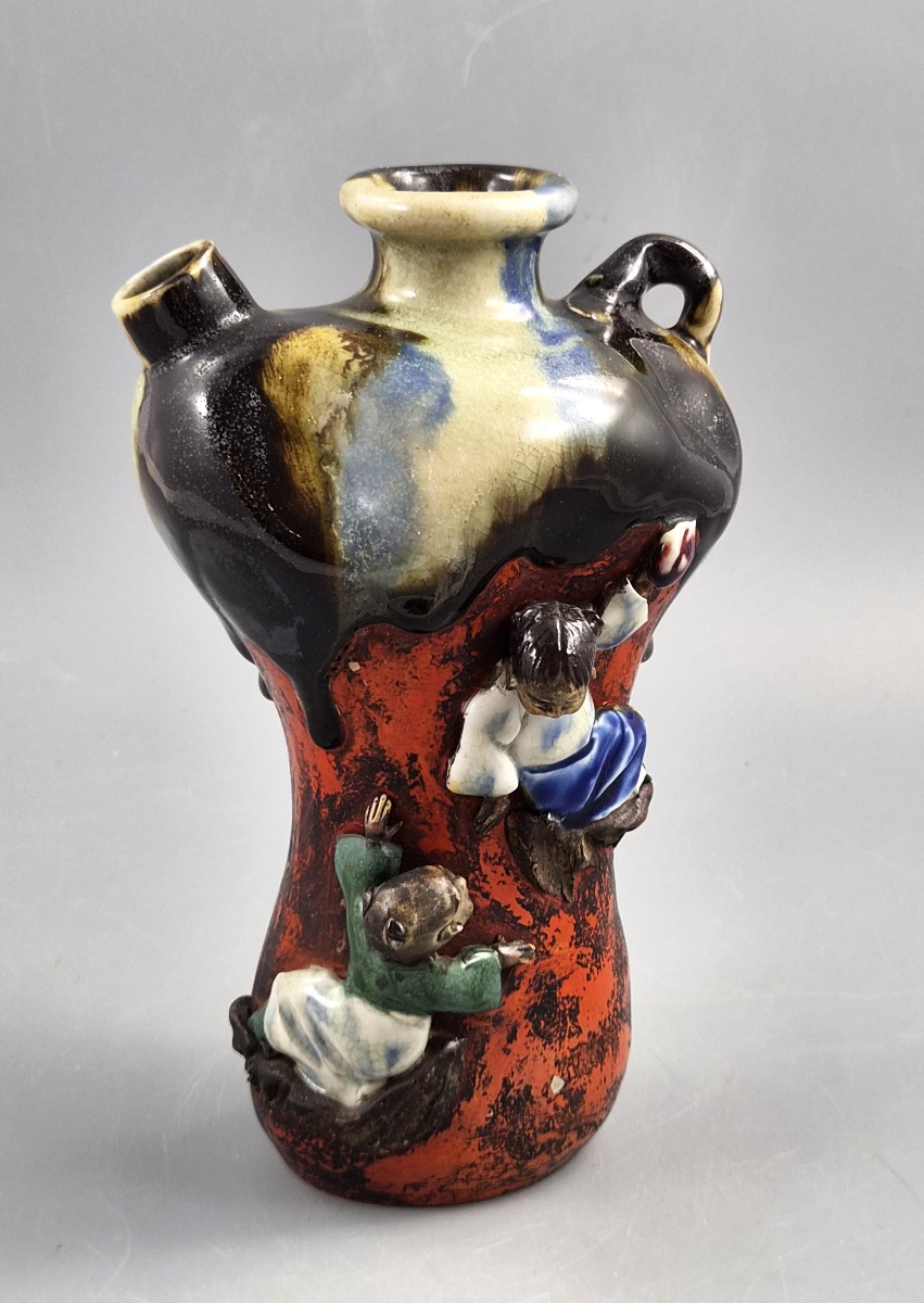 Japanese Sumida Gawa Vase In The Tradition Of Inoue Ryosai Meiji-taishō Period (circa 1900-1920)-photo-4