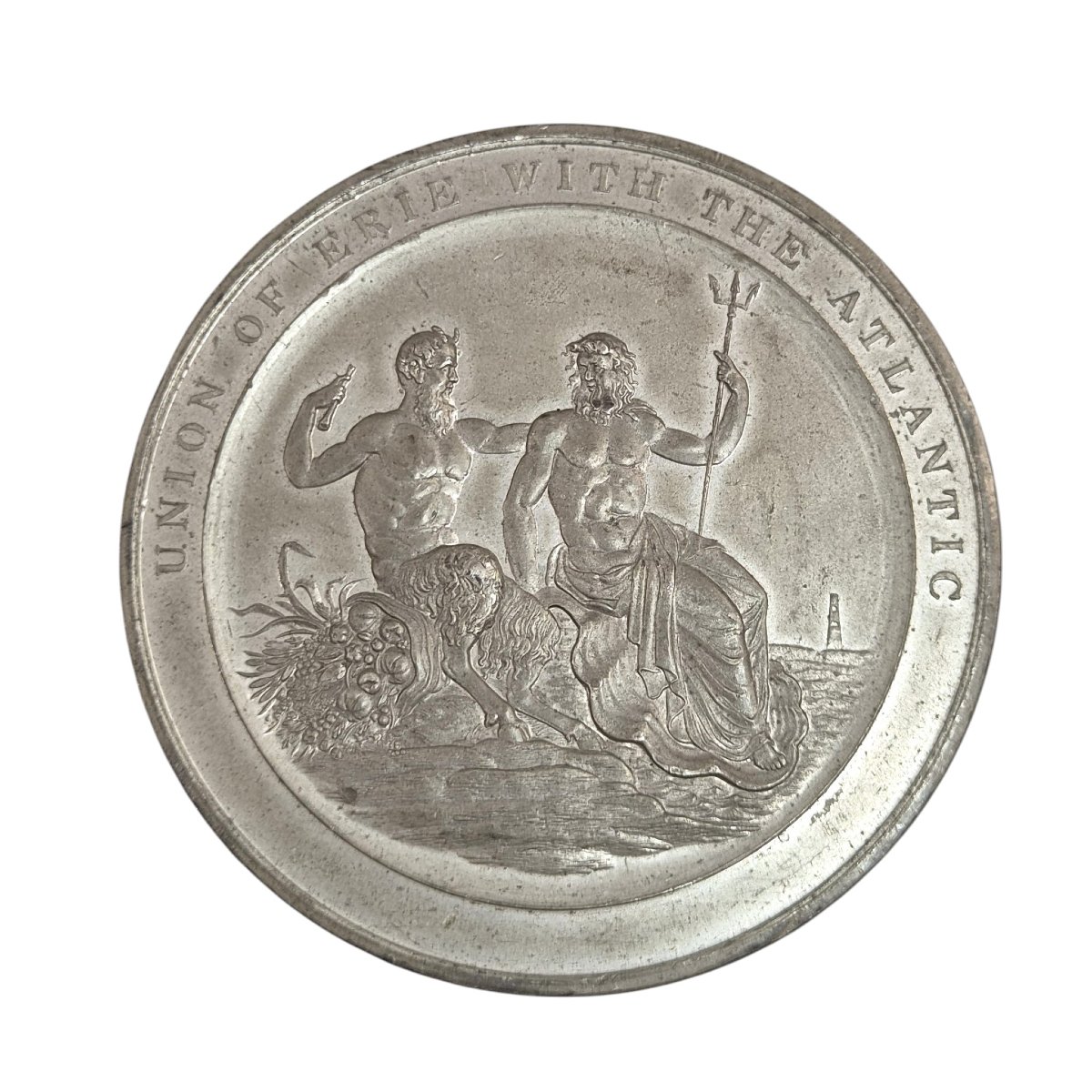 Edward Thomason Erie Canal White Metal Medal, Birmingham, C.1826-photo-3