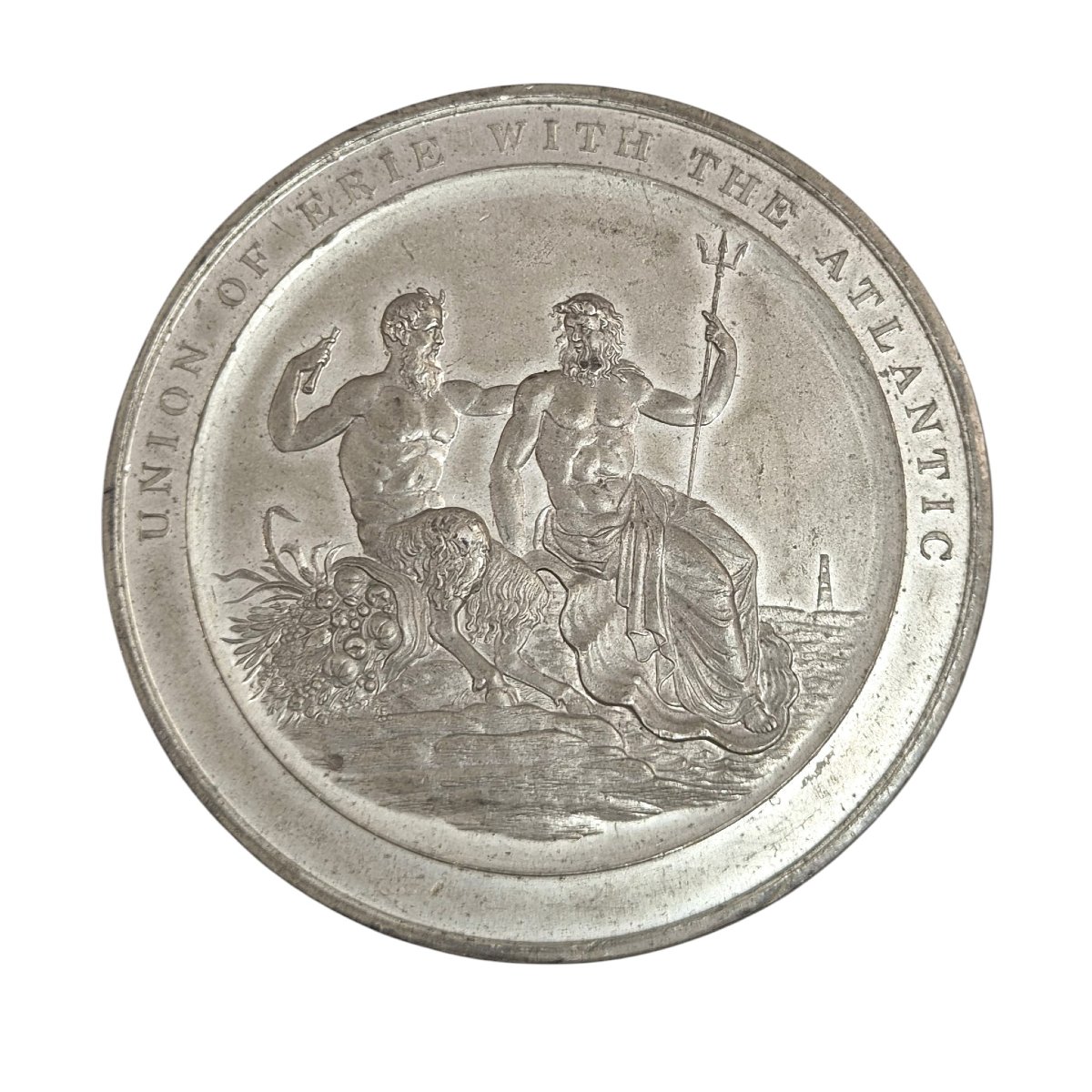 Edward Thomason Erie Canal White Metal Medal, Birmingham, C.1826-photo-4