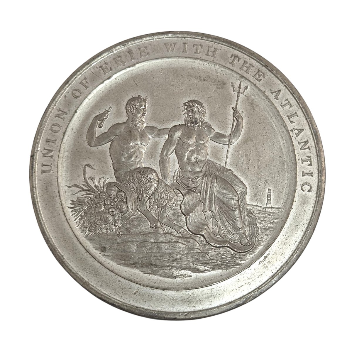 Edward Thomason Erie Canal White Metal Medal, Birmingham, C.1826-photo-1