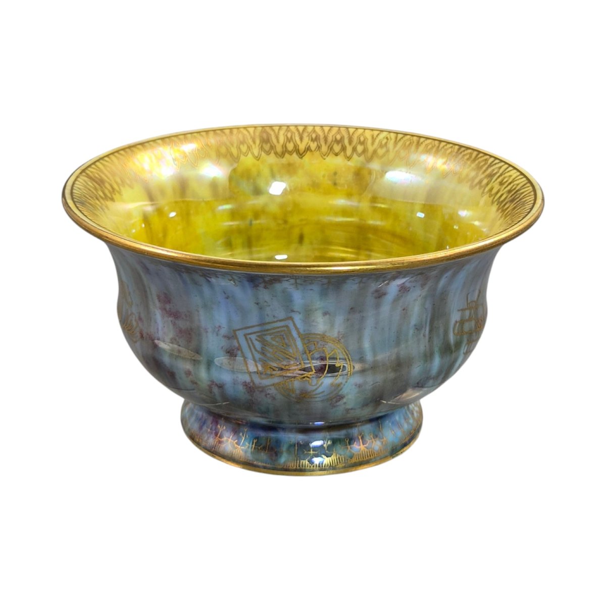 Wedgwood Fairyland Lustre Bowl With Dragon, Pattern Z4828, C.1915-photo-1