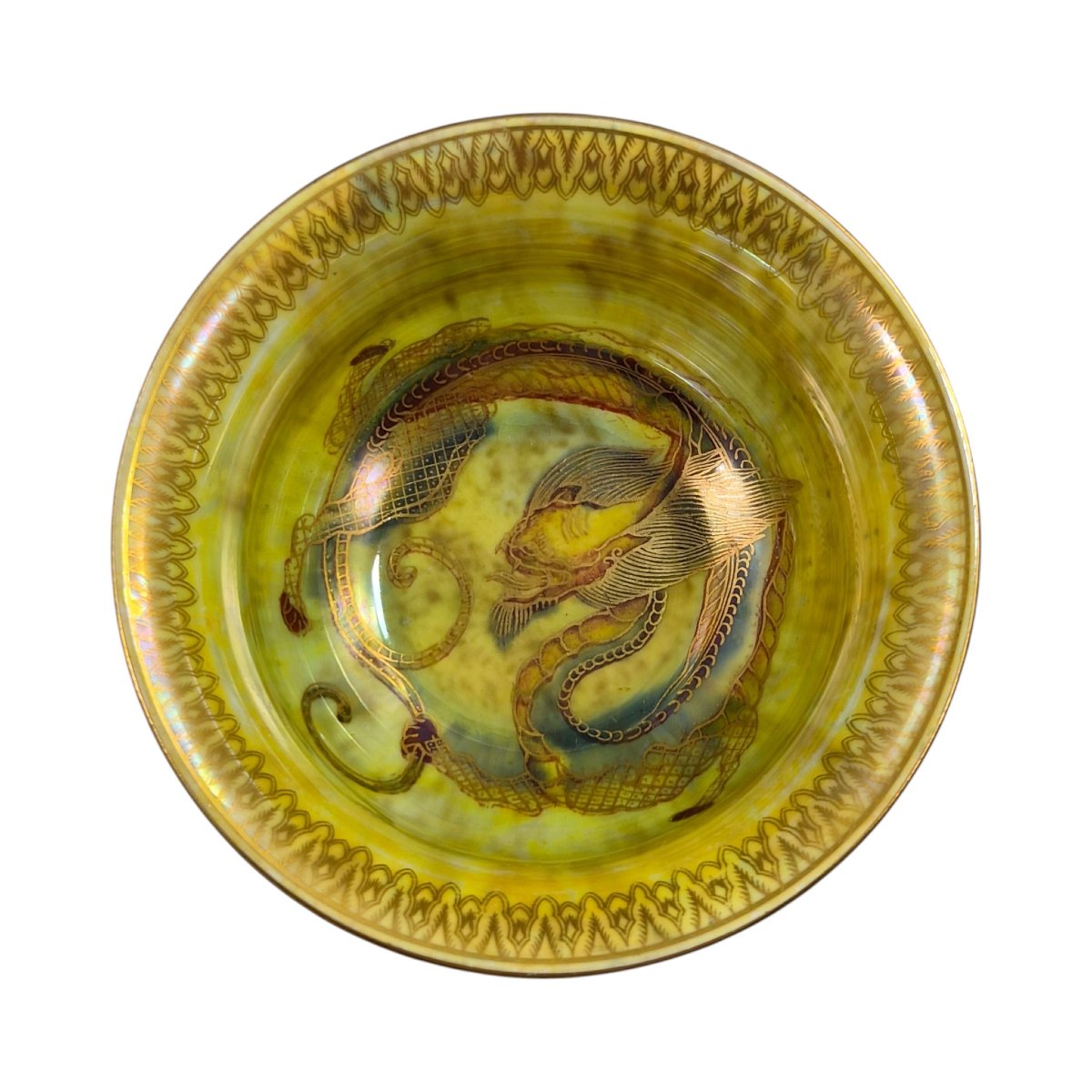 Wedgwood Fairyland Lustre Bowl With Dragon, Pattern Z4828, C.1915-photo-4