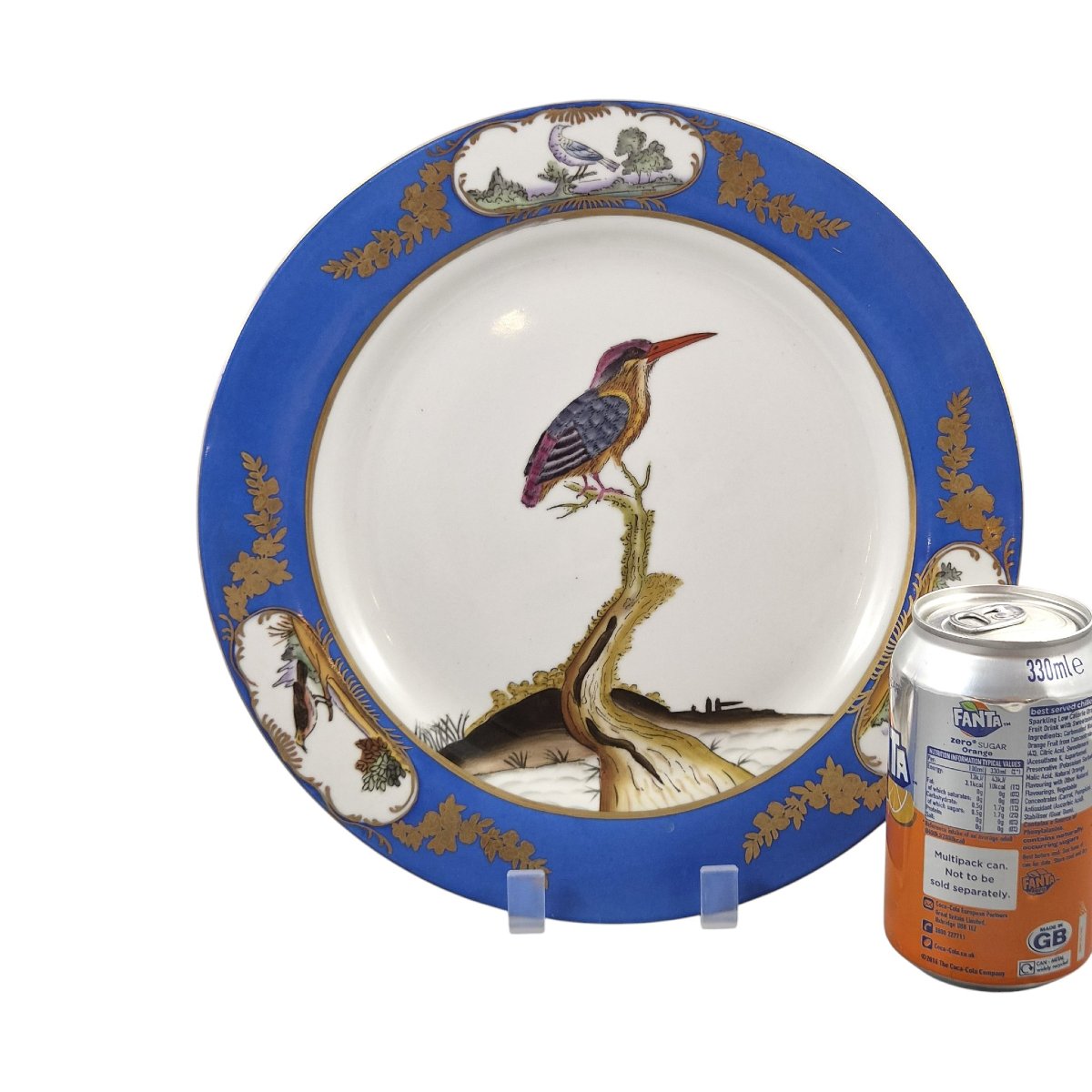 Chelsea House Royal Blue Bird Display Plates, Set Of Four, C.1980s-photo-3