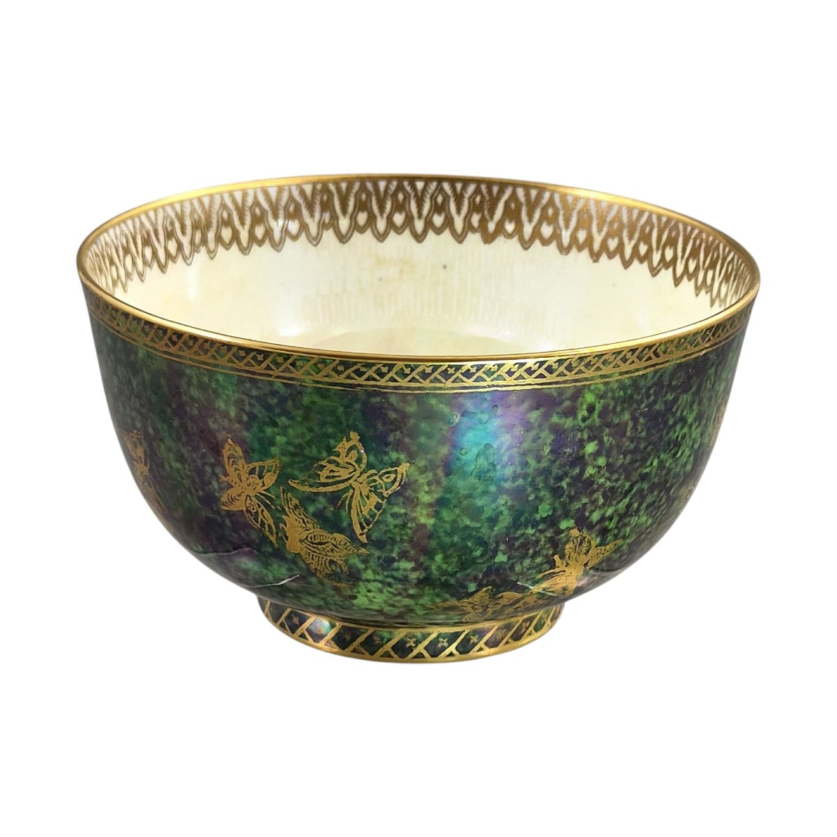 Daisy Makeig-jones Wedgwood Fairyland Lustre Green Butterfly Bowl, C.1920-photo-3
