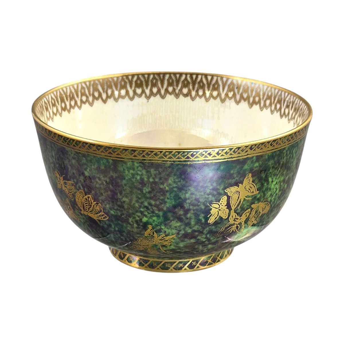 Daisy Makeig-jones Wedgwood Fairyland Lustre Green Butterfly Bowl, C.1920-photo-1