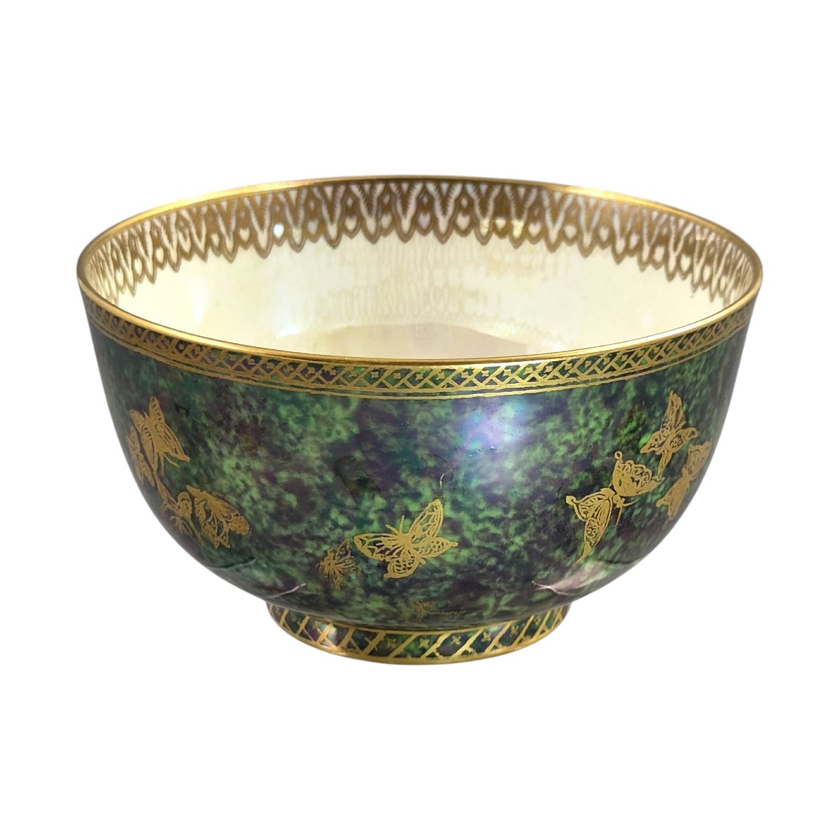 Daisy Makeig-jones Wedgwood Fairyland Lustre Green Butterfly Bowl, C.1920-photo-3