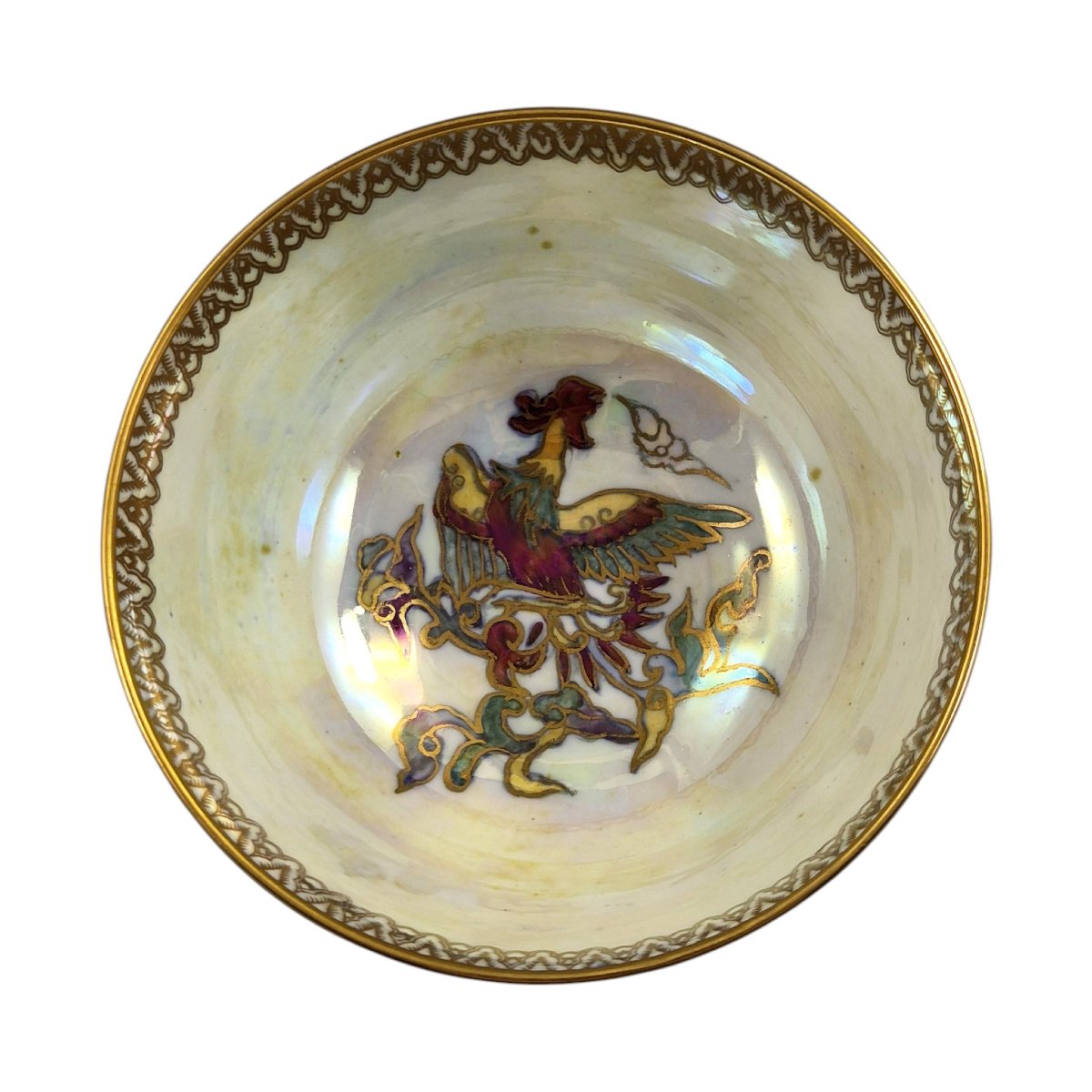 Daisy Makeig-jones Wedgwood Fairyland Lustre Green Butterfly Bowl, C.1920-photo-6
