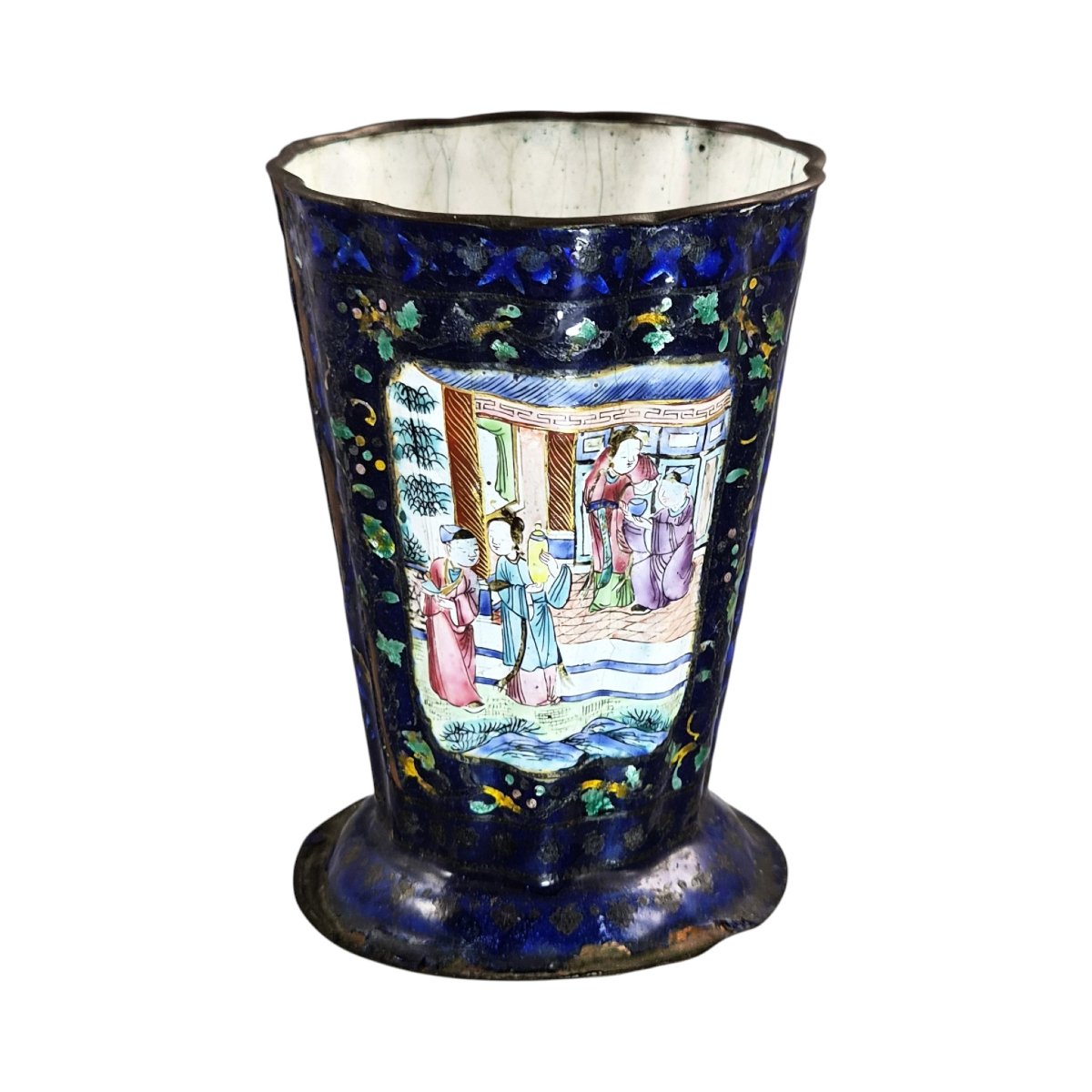 Chinese Canton Enamel On Copper Vessel, Qing Dynasty, Late 18th Century-photo-3