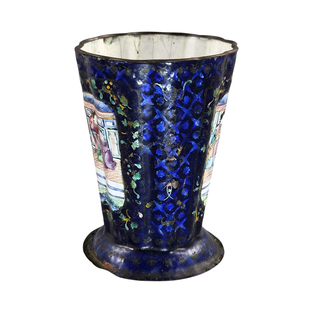Chinese Canton Enamel On Copper Vessel, Qing Dynasty, Late 18th Century-photo-4