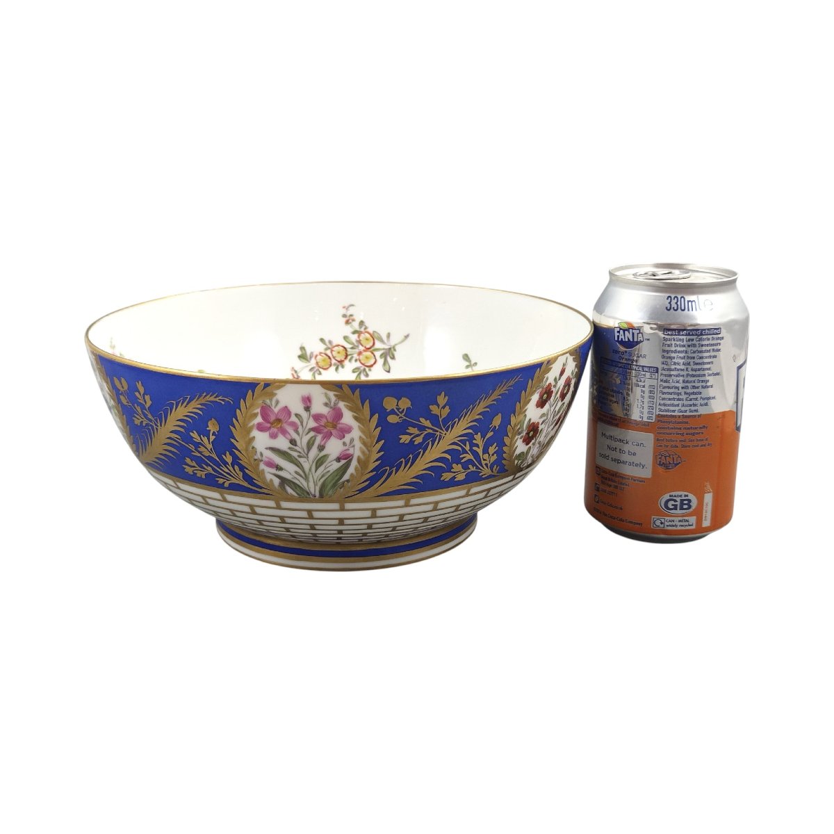 Attributed To Samson Paris Blue Ground Footed Porcelain Bowl, Late 19th Century-photo-6