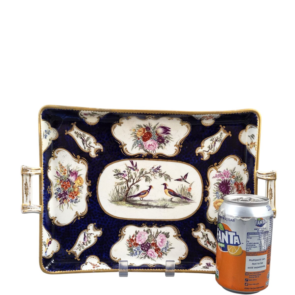 Plateau anglais aux oiseaux exotiques, tradition Worcester et James Giles, vers 1850-photo-8