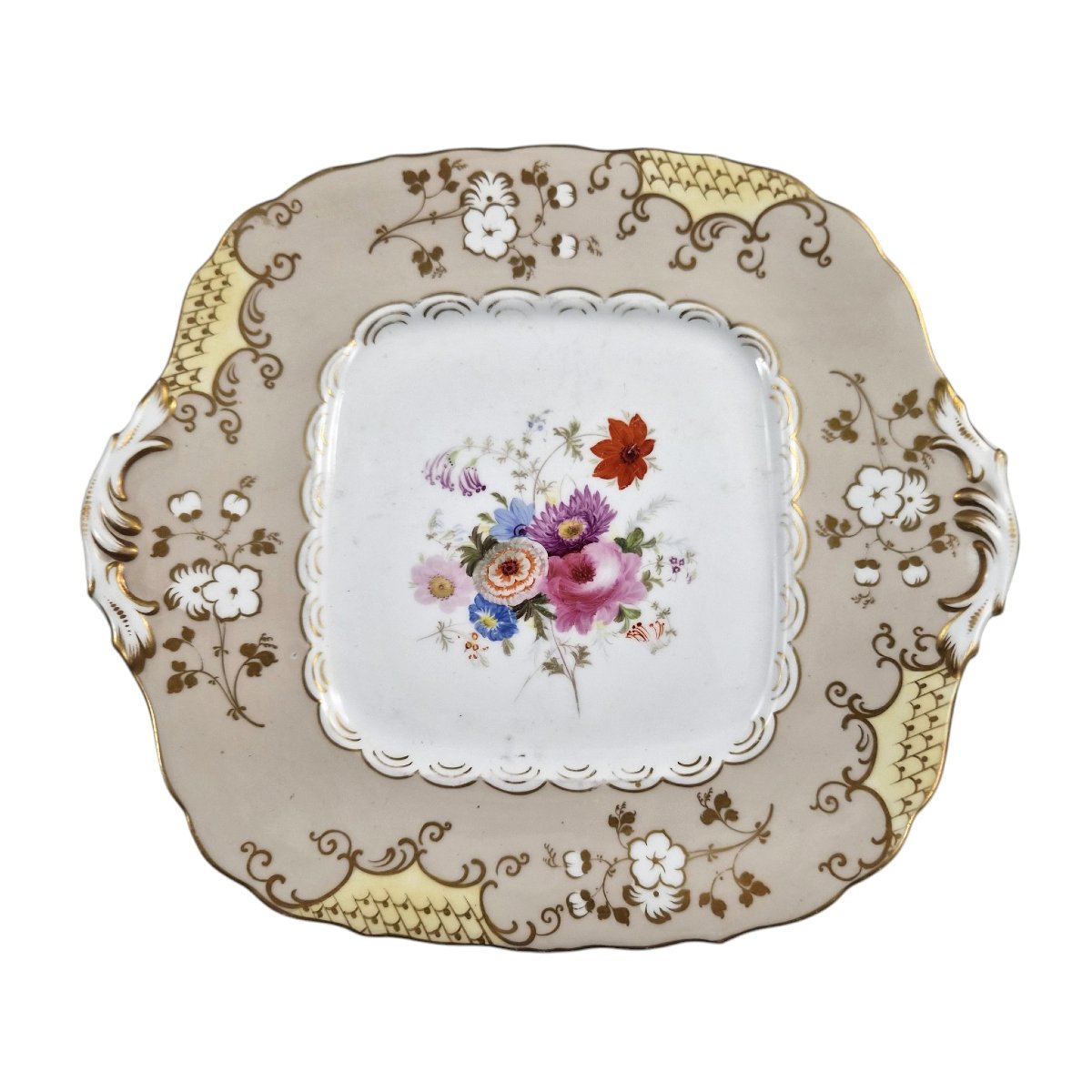 Coalport Rococo Revival Floral Dessert Dishes Attributed To Jabez Aston-photo-4