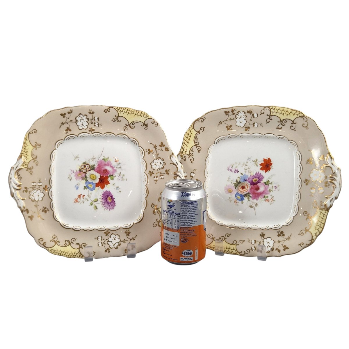 Coalport Rococo Revival Floral Dessert Dishes Attributed To Jabez Aston-photo-5