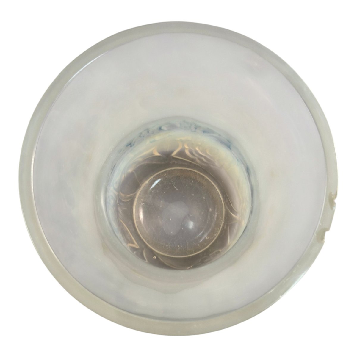 French Lalique "renoncules" Opalescent Glass Vase, Mid-20th Century-photo-3