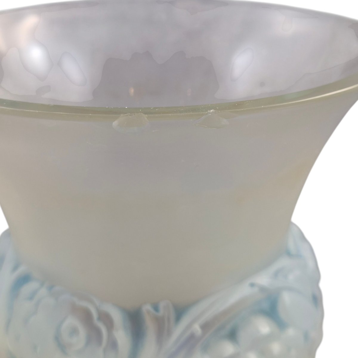 French Lalique "renoncules" Opalescent Glass Vase, Mid-20th Century-photo-4