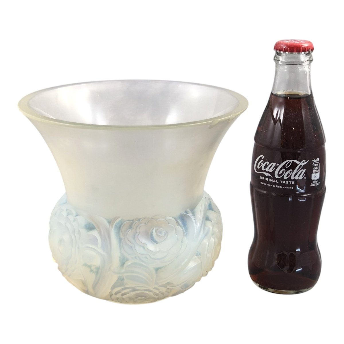 French Lalique "renoncules" Opalescent Glass Vase, Mid-20th Century-photo-8
