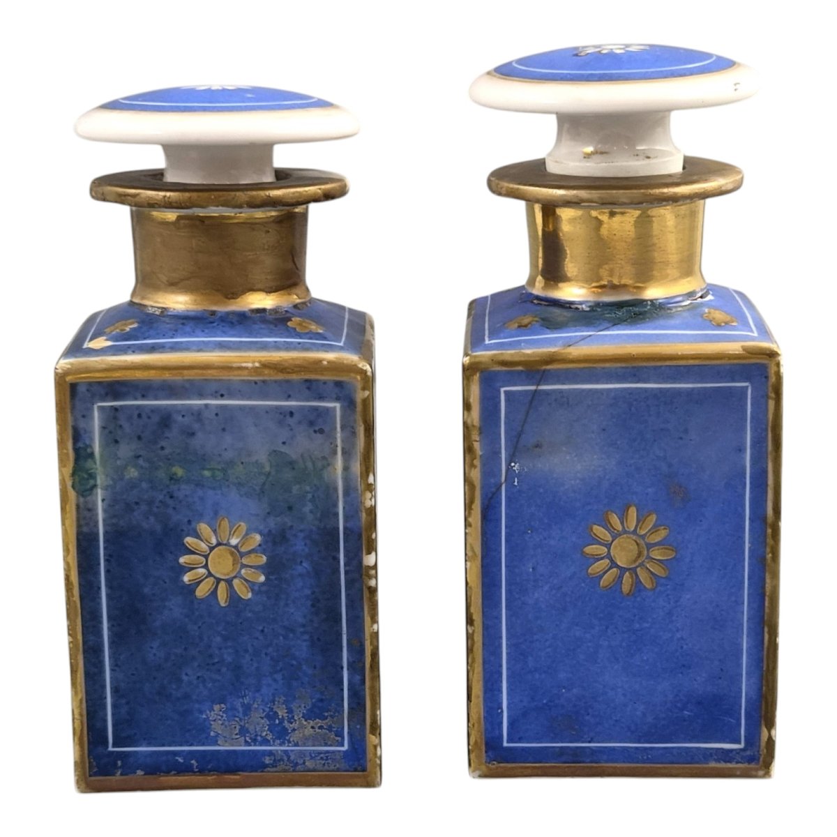 Jacob Petit Bleu De Roi Porcelain Scent Bottles, Louis Philippe Period-photo-2