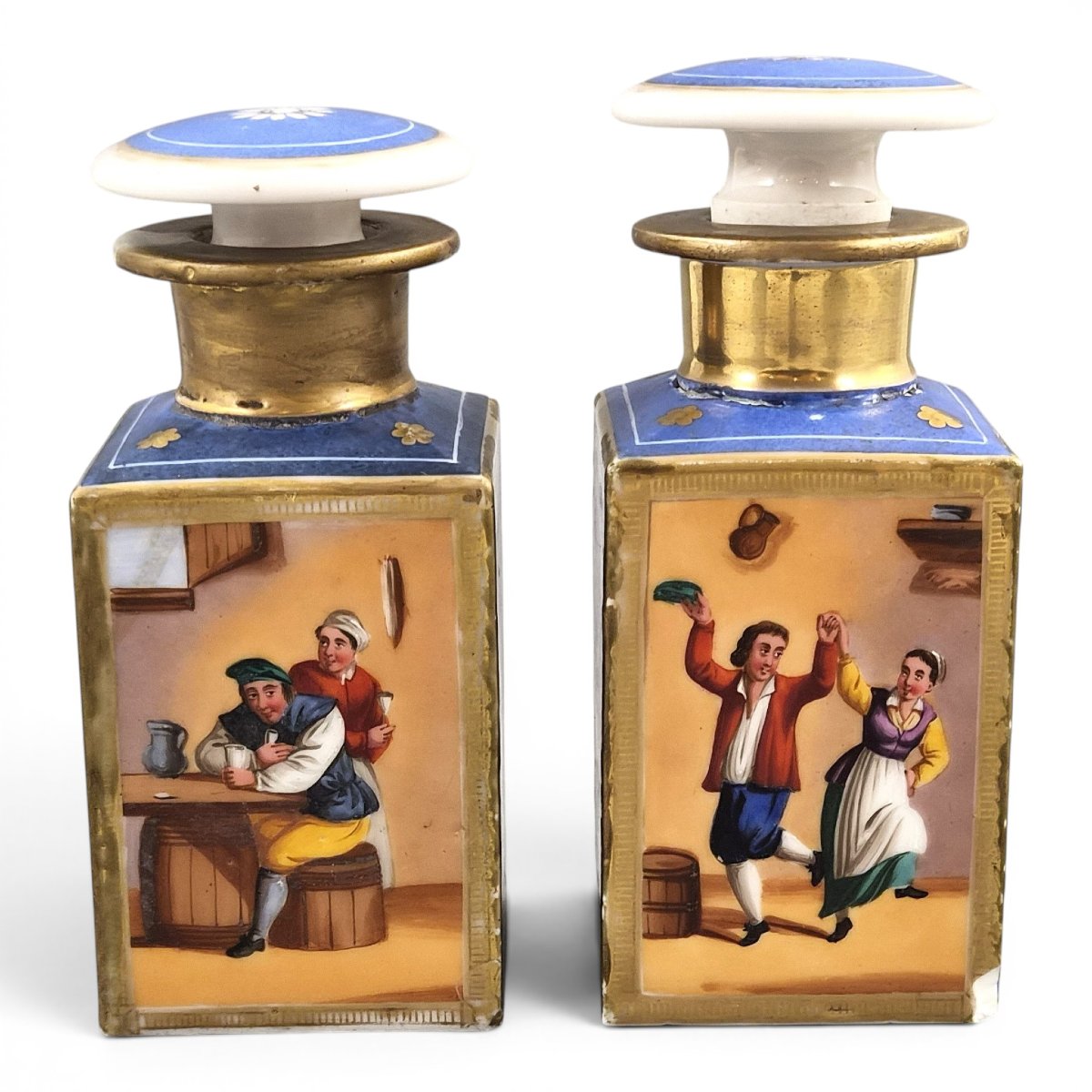 Jacob Petit Bleu De Roi Porcelain Scent Bottles, Louis Philippe Period
