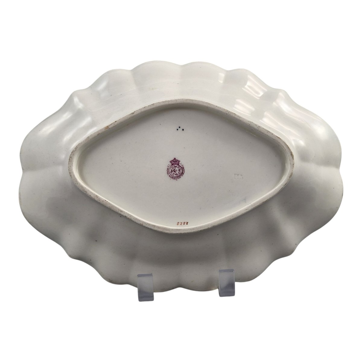Edwardian Royal Worcester Blue Scale Porcelain Dish, 1901-photo-3