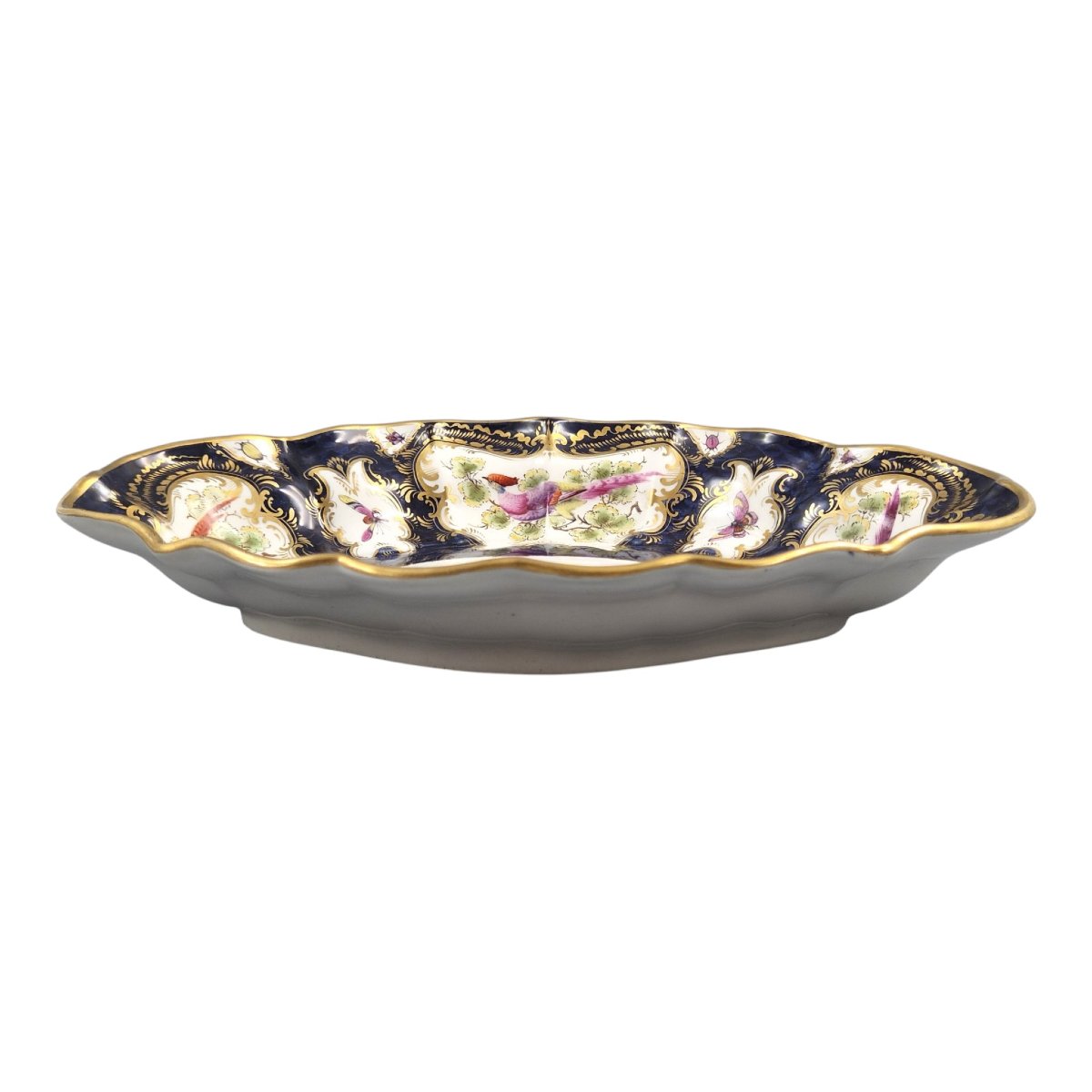 Edwardian Royal Worcester Blue Scale Porcelain Dish, 1901-photo-1