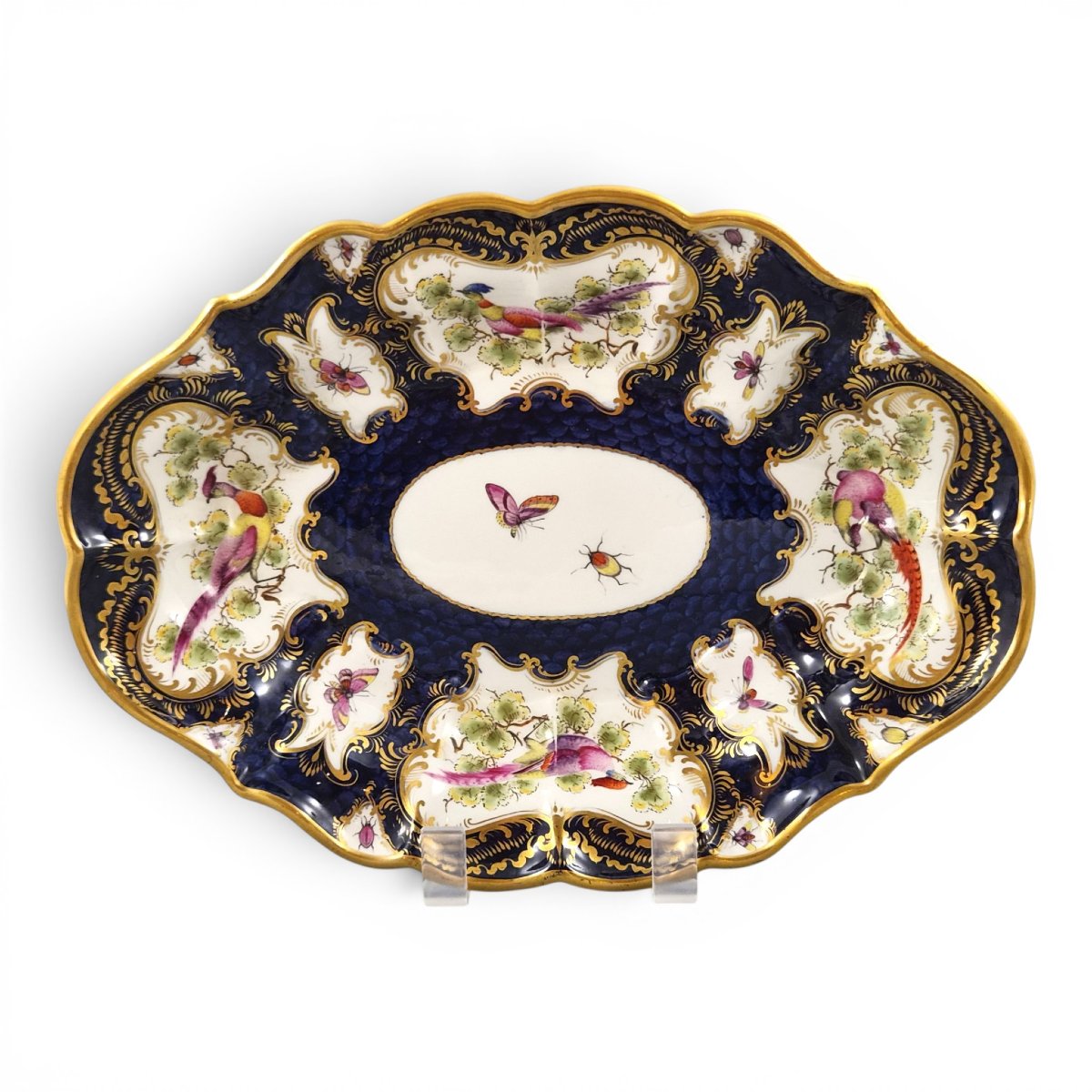 Edwardian Royal Worcester Blue Scale Porcelain Dish, 1901