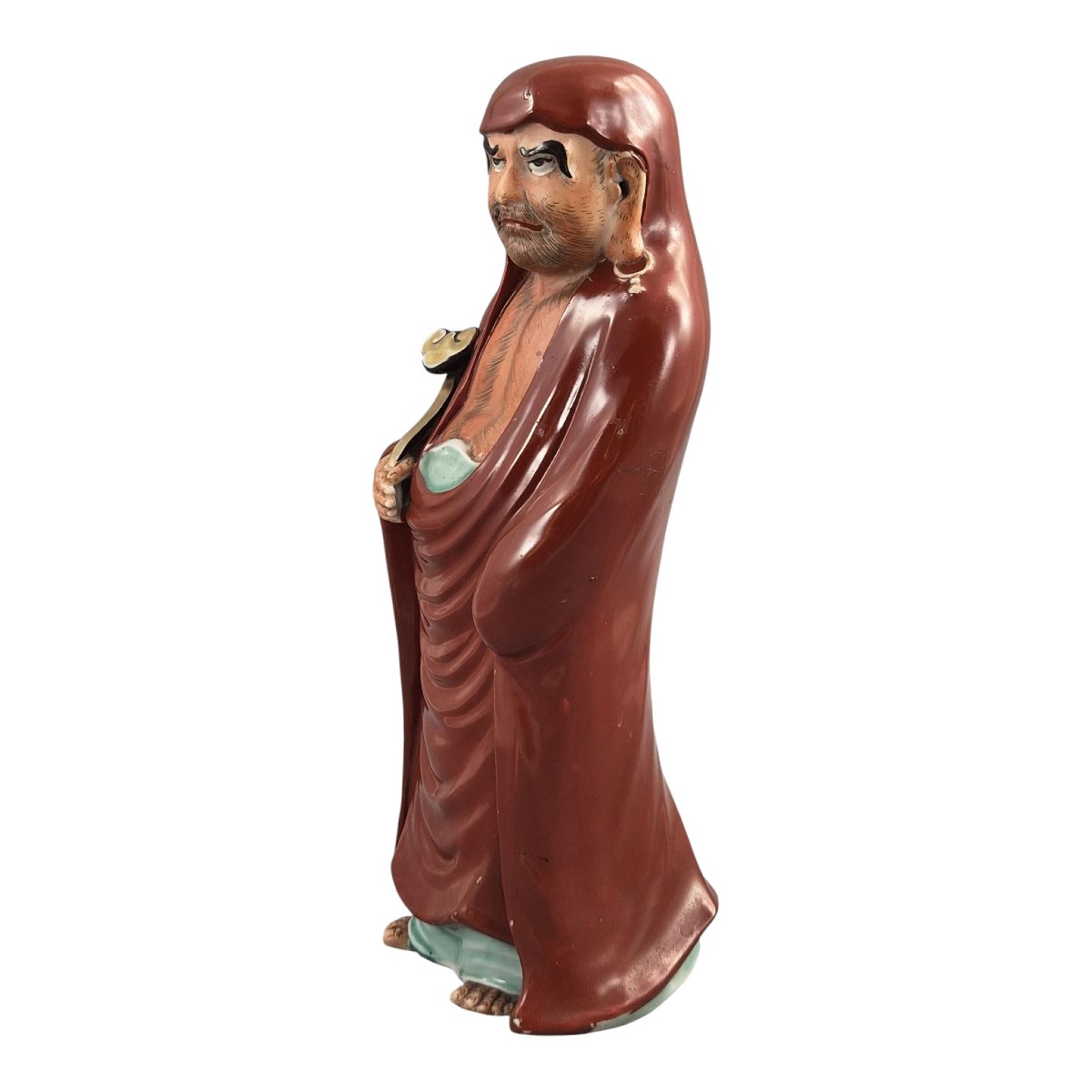 Grande Figure Okimono de Daruma en Porcelaine Kutani-photo-2