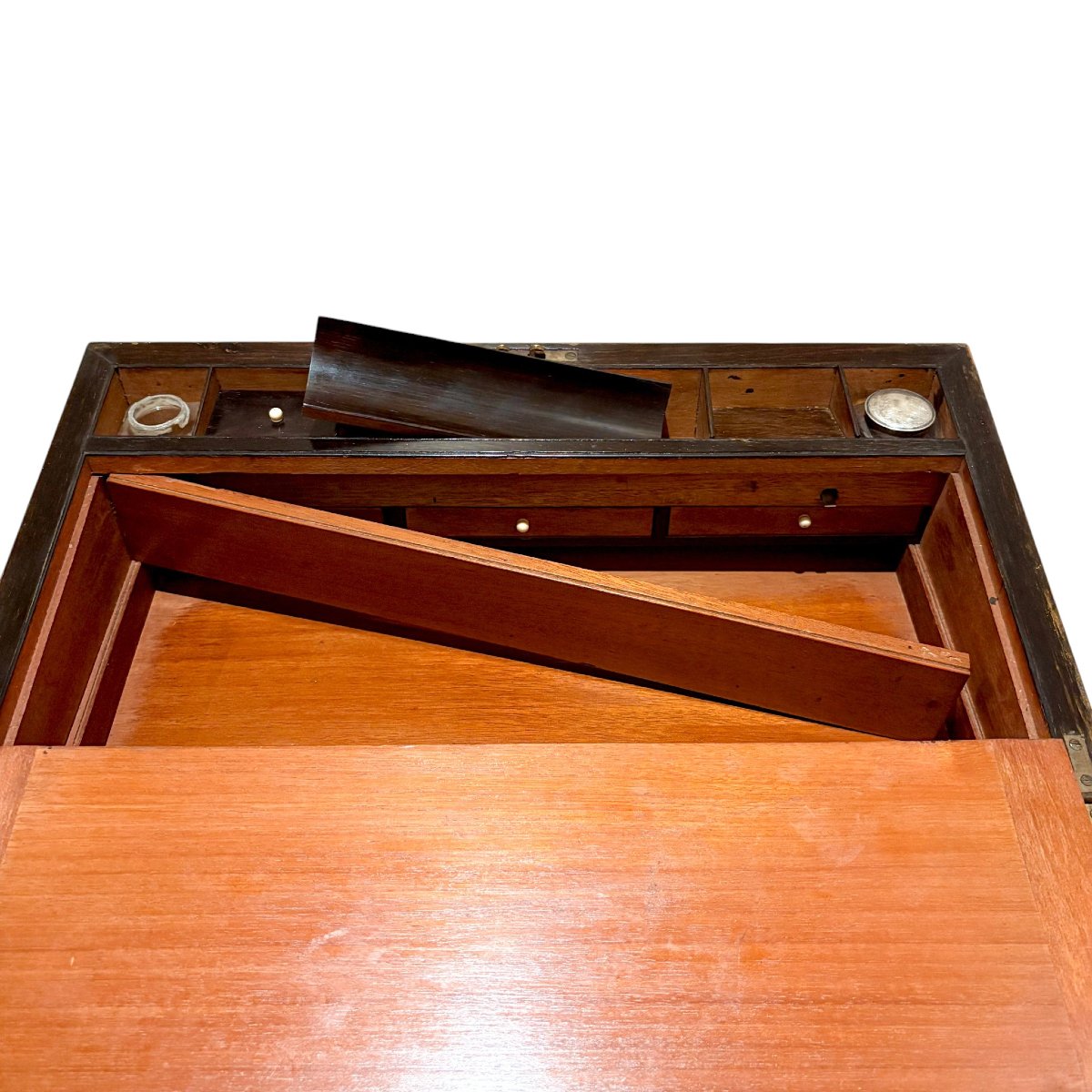 Victorian Mahogany Brass Inlaid Writing Slope With Secret Drawers-photo-2