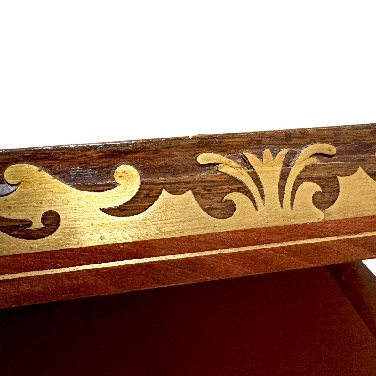 Victorian Mahogany Brass Inlaid Writing Slope With Secret Drawers-photo-6