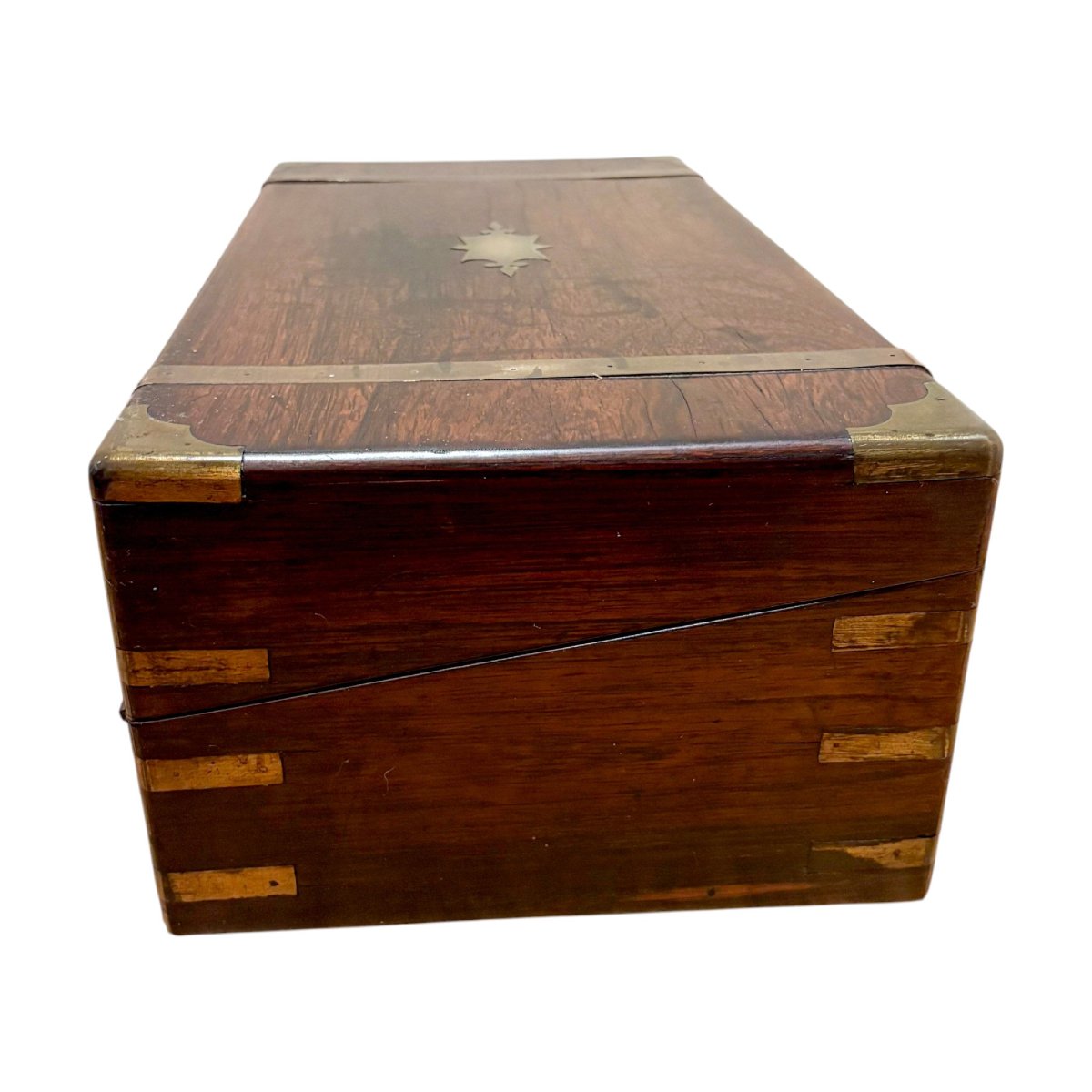 Victorian Rosewood Campaign Writing Slope With Working Key & Secret Drawers-photo-3