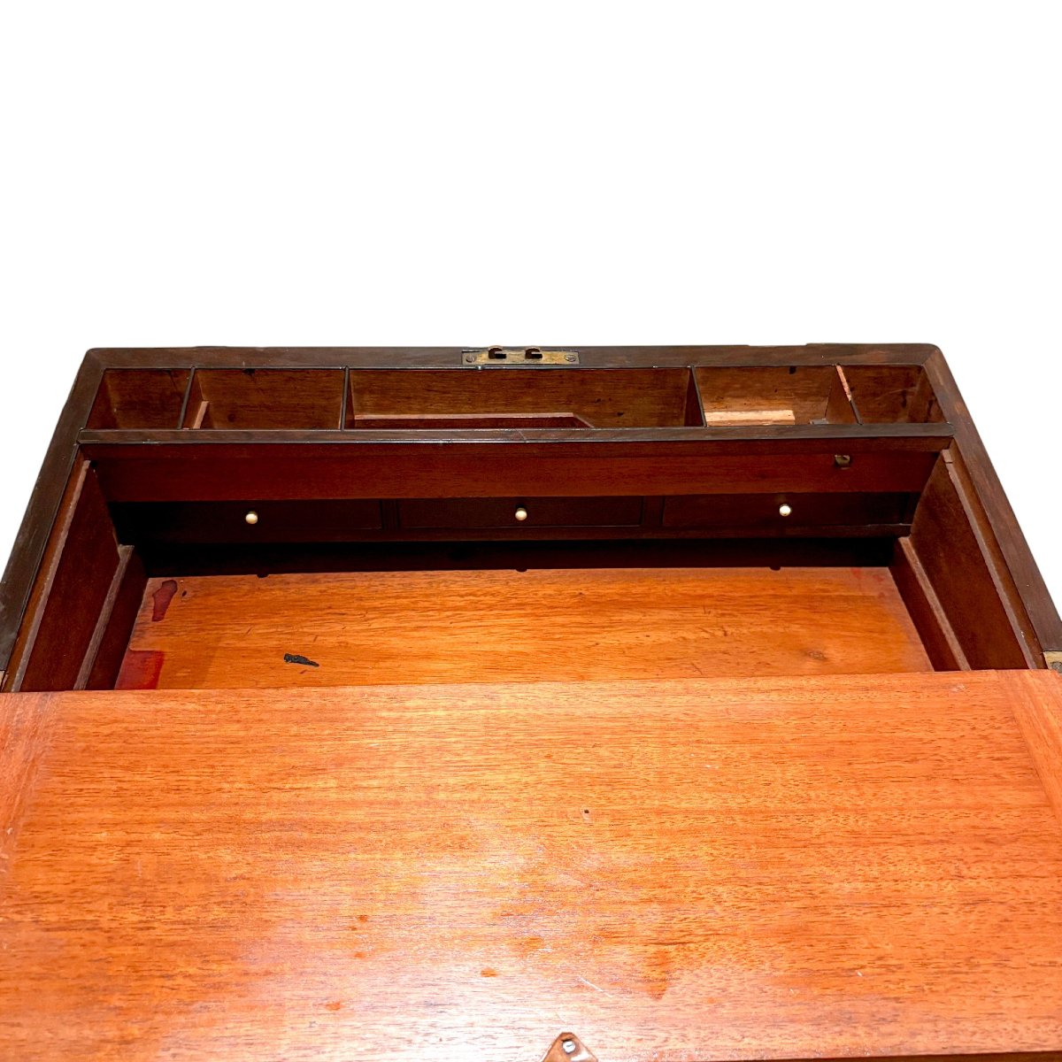 Victorian Rosewood Campaign Writing Slope With Working Key & Secret Drawers-photo-2