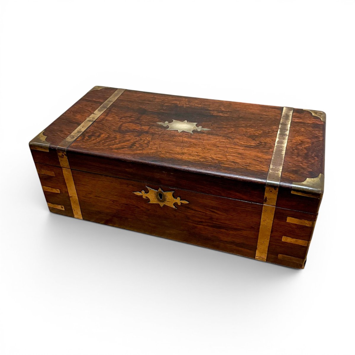 Victorian Rosewood Campaign Writing Slope With Working Key & Secret Drawers